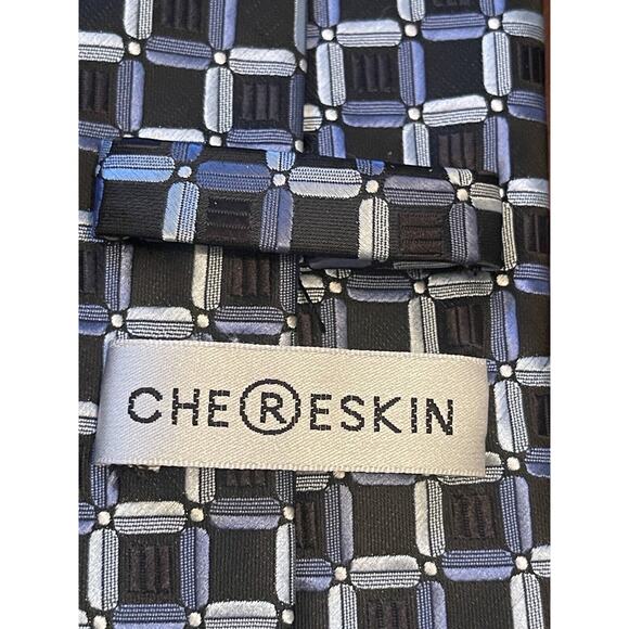Cherskin Blue Gray 100% Polyester Men’s Neck Tie Made In China - Picture 8 of 9